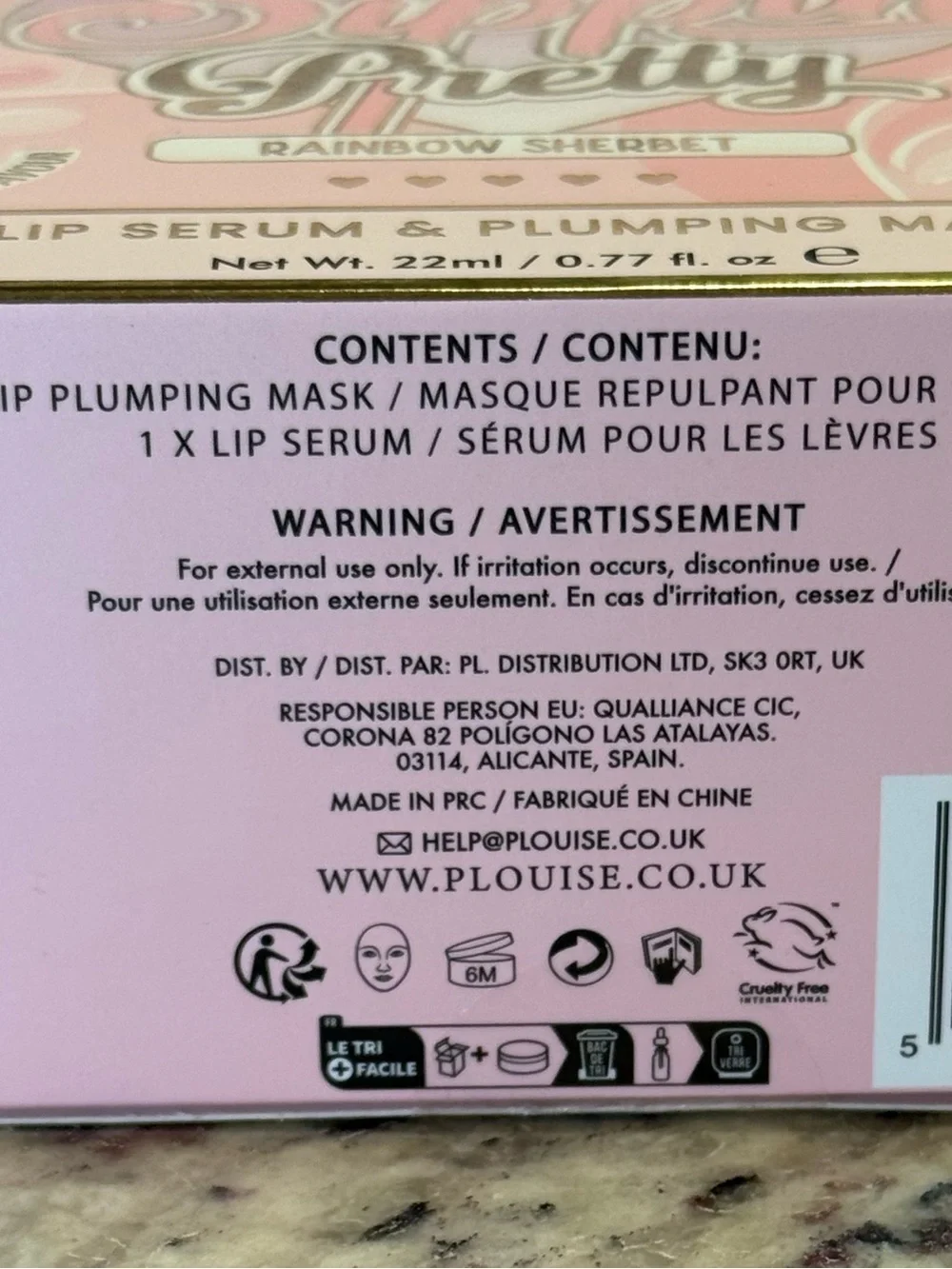 PL Sippin Pretty Rainbow Sherbet Lip Serum & Plumping Mask Set - Pink Packaging